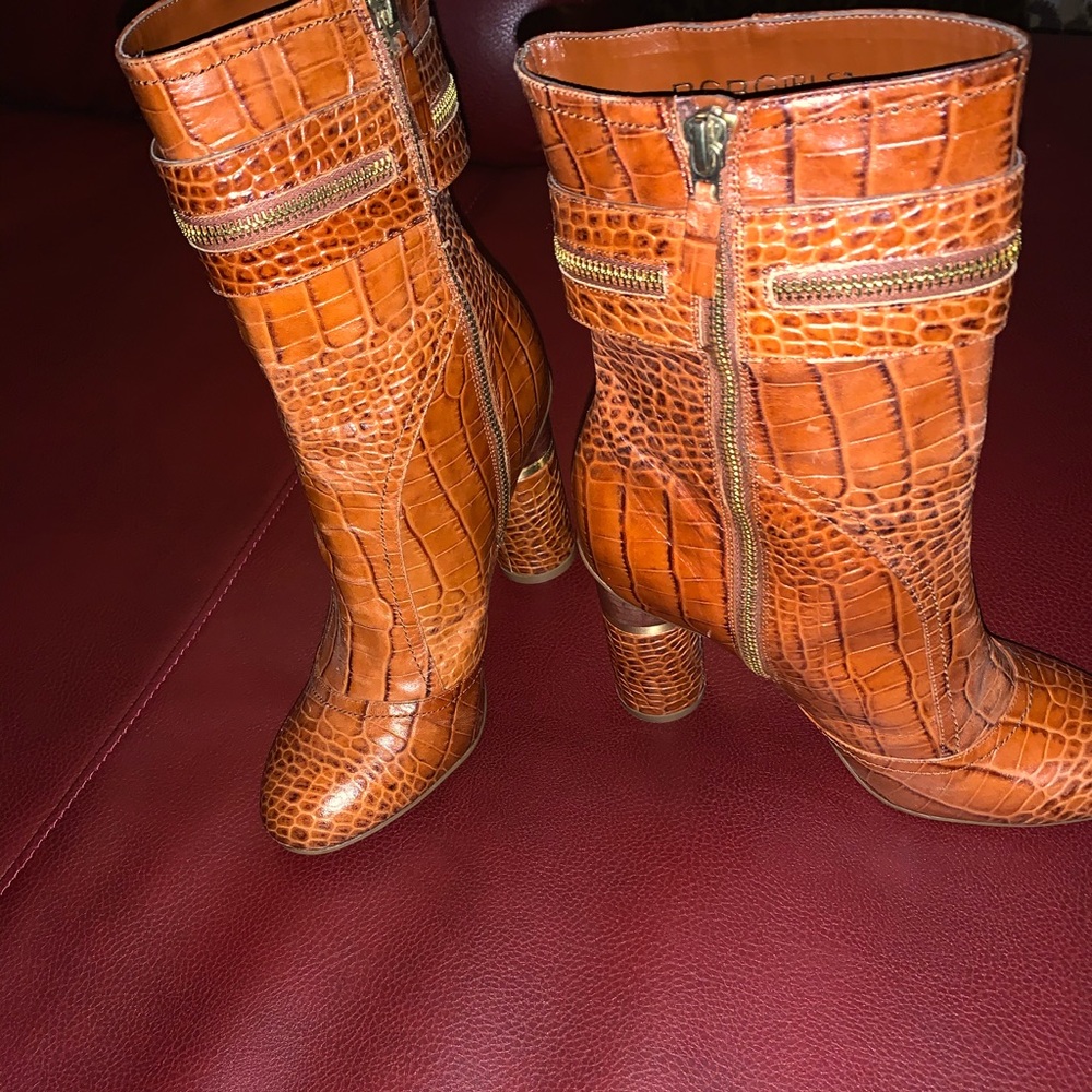 BCBGirls Brown Croc Leather Boots